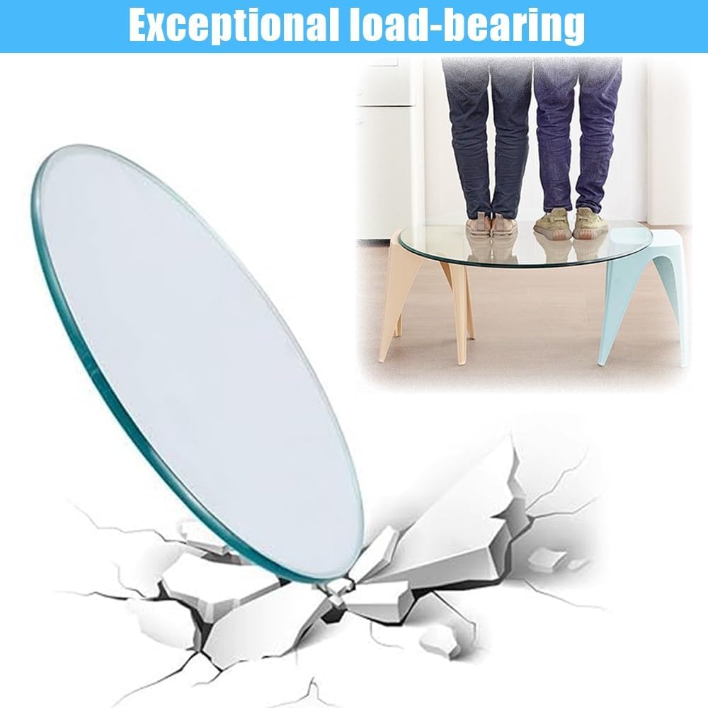 Coffee Table Tempered Glass Table Top, Round Clear Glass Tabletop for Dining, 1/4" Thick Circle Replacement Tables Top for Furniture Kitchen Patio(36CM(14IN))