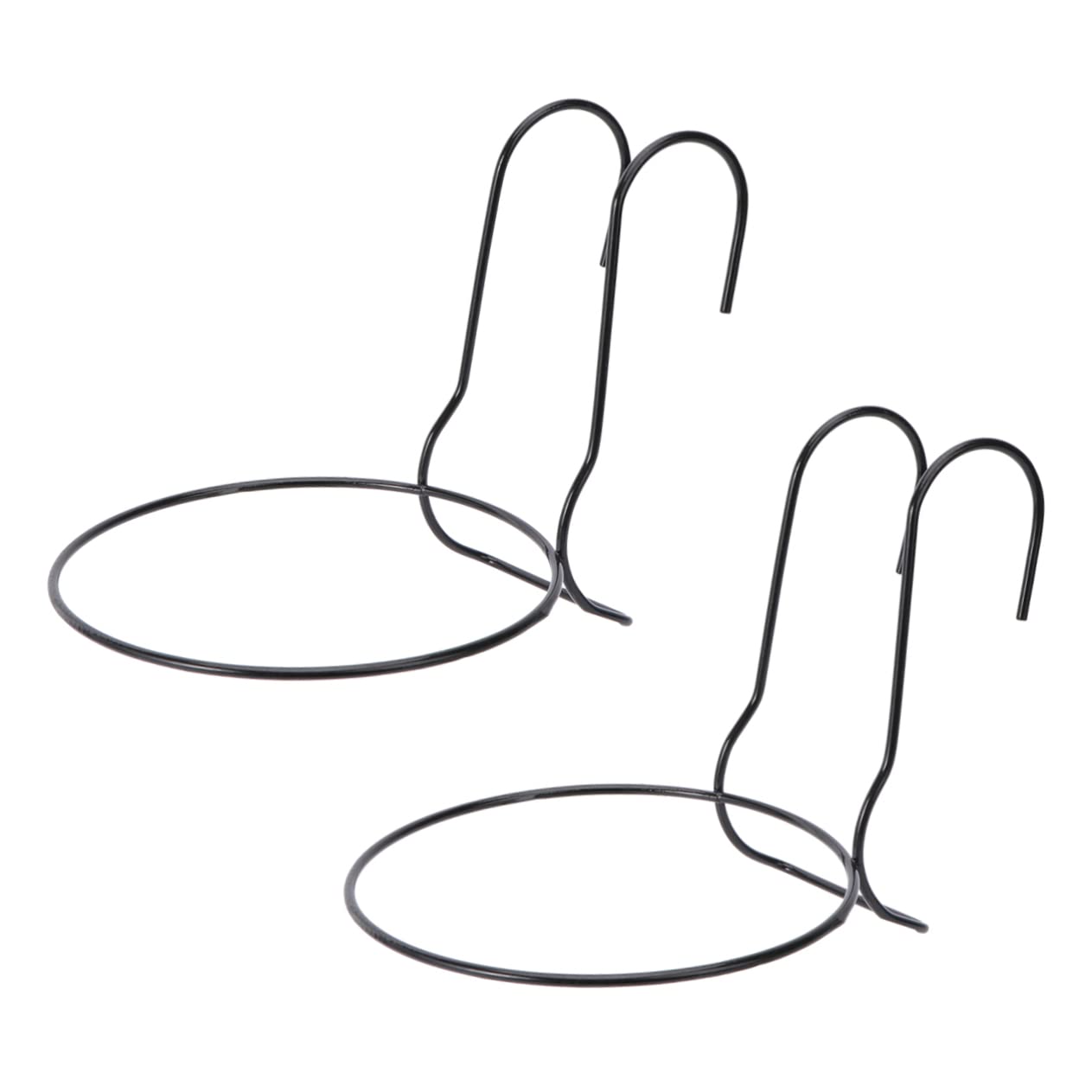 Gogogmee 2Pcs Wall Mounted Flowerpot Shelf Durable Wrought Iron Hanging Basket Storage Container for Balcony Decor Black Easy Installation Stylish Design