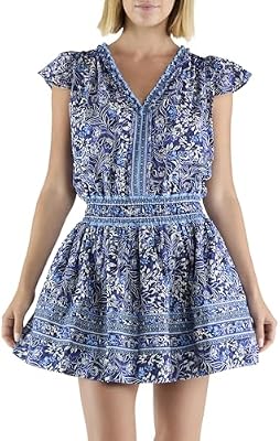 Ramy Brook Women's Printed Tahlia Dress, Navy Floral, M