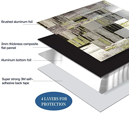 Weimeisc 10-Sheet Kitchen Backsplash Peel And Stick Mosaic Tile, 11.8"X11.8" Aluminum Surface 3D Wall Sticker Panel Metal Mosaic (Black Yellow) #TOP1