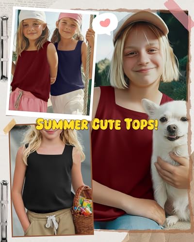 Image of 3 Pack Girls Square Neck Tank Tops