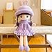 Mignonne Poupée de Chiffon Fille Jouet en Peluche Douce Poupon Mini-princesse Poupée en Chapeau et Jupe Jolie Décoration de Maison Cadeau de Baptême Anniversaire Noël Poupée d'Accompagnement Bébé