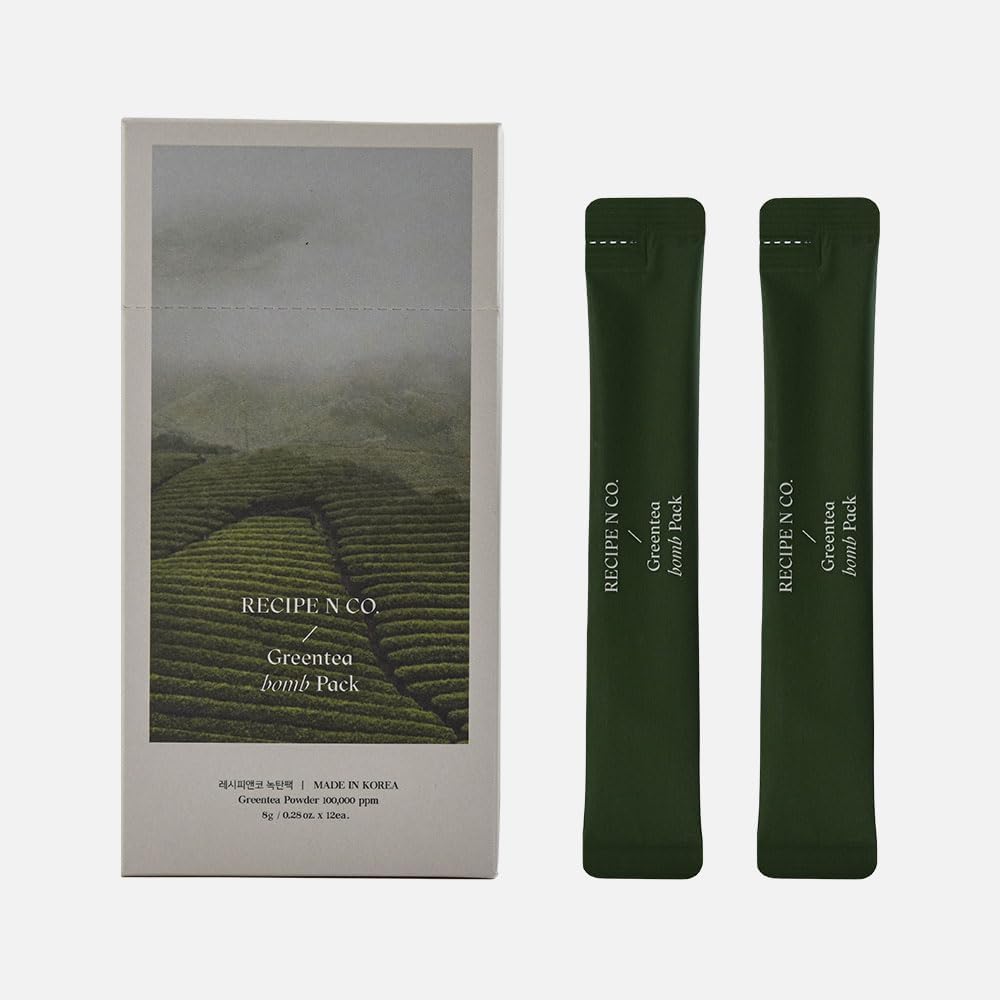 Greentea Bomb Pack | Best Green Tea Facial Care Mud Masks with Charcoal Powder for a Natural, Hydrating Cleanse of Dry Skin that Removes Blemishes | Antioxidant, Moisturizing, Reduces Acne(8g x 12pc)