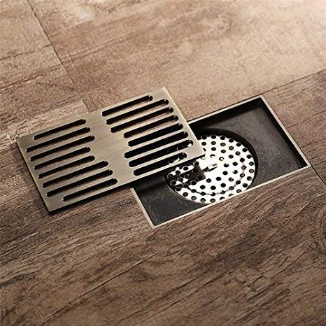 Linear Shower Drain Bronze Floor Drain Brass Rectangle Shower Floor Drain with Removable Cover Bathroom Shower Waste Drain