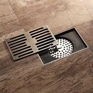 Linear Shower Drain Bronze Floor Drain Brass Rectangle Shower Floor Drain with Removable Cover Bathroom Shower Waste Drain