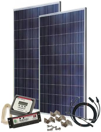 Rv Solar Power Kit 250 Watt 12 Volt - 2 X 125 Watt Solar Panels with Flat Roof Mounting Kit