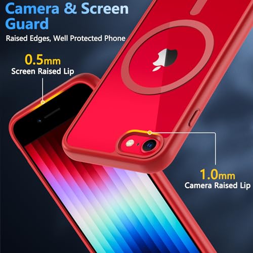 Coque iPhone SE 3 antichoc rouge évitant la casse de l'écran