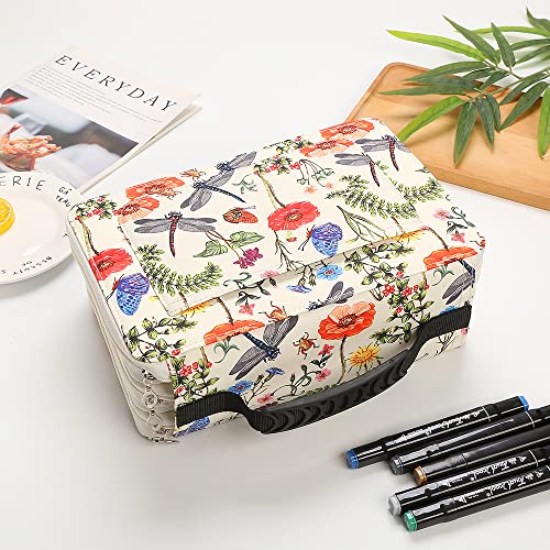 Image of Lbxgap Marker Pen Organizer Case Lipstick Organizer 102 Slots Large Capacity with Handy Wrap Portable Multilayer Holder for Markers or Lipstick