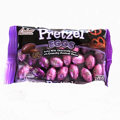 Palmer (1 bag) Easter Pretzel Eggs - Solid Milk Chocolate Flavor with Crunchy Pretzel Pieces - 4.5 oz / 128 g