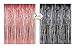 Lobyn Value Packs Black Red Foil Fringe Door & Window Curtain Party Decoration 3' X 8' (36" X 96") (Combo Pack)