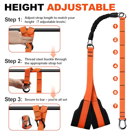 Pull Up Assistance Bands 65-260lbs, 4 Heavy Duty Pull Up Resistance Bands with Fabric Feet/Knee Rest for Pull Up Bar, Body Strength Training, Home Gym Fitness - Image 4