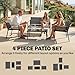 Outsunny 4 Seater Garden Furniture Set with Loveseat, 2 Armchairs, Metal-Top Table, Metal Garden Sofa Set with Breathable Mesh Seats, Outdoor Furniture Conversation Sets, Grey