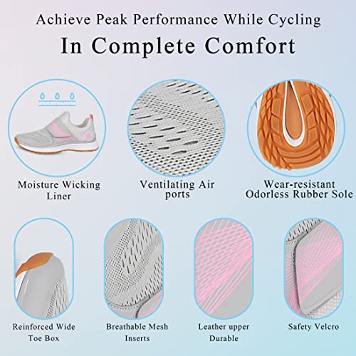 Image of Women's Indoor and Outdoor Cycling Shoes - Comfortable and Breathable - Compatible With SPD Cleats