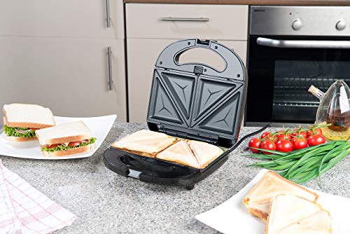 Rosenstein & Söhne Sandwichtoaster: 3in1-Sandwichmaker, Waffeleisen & Tischgrill, Anti-Haft, 800 Watt (Sandwich Maker 3… – Bild 6