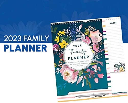 1ABOVE 2023 Family Planner with Shopping List, Memo Pad and Free Pen (B) FLOWER