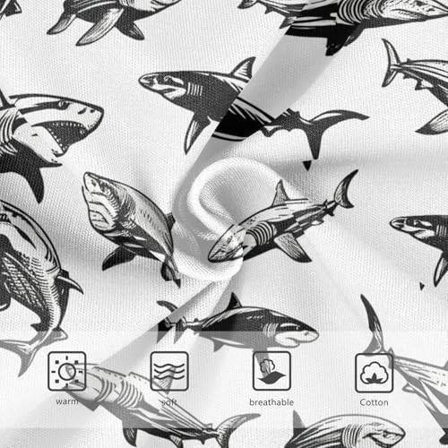 Fish Shark Black and White Toddler Girls's Underwear 2T 23028573