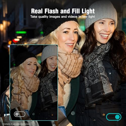Image of Fansbe Smart Digital Camera, 4K Vlogging Camera with 64MP, Point and Shoot Digital Cameras with 18X Zoom, Anti-Shake, Mode Dial, 32GB SD Card, Card Reader, Charger, Compact Small Cameras, Off White