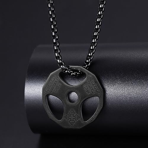 AILUOR Men Women's Dumbbell Pendant Necklace Stainless Steel Couples Barbell Pendant Fitness Gym Sports Dumbbell Weight Lifters Barbell Chain Jewelry2
