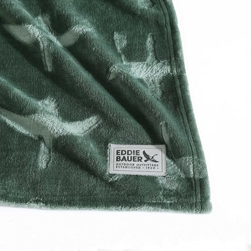 Image of Eddie Bauer - Throw Blanket, Ultra-Soft & Embossed Plush Bedding, Blanket for Couch & Bed (Geese Green, 50 inch x 70 inch)