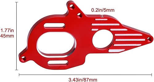 Miniatura 2 de Adaptador de placa de montaje de motor ajustable de aluminio para 110 Arrma Granite Mega Typhon Big Rock Senton 3S y Kraton Outcast 4S (rojo)