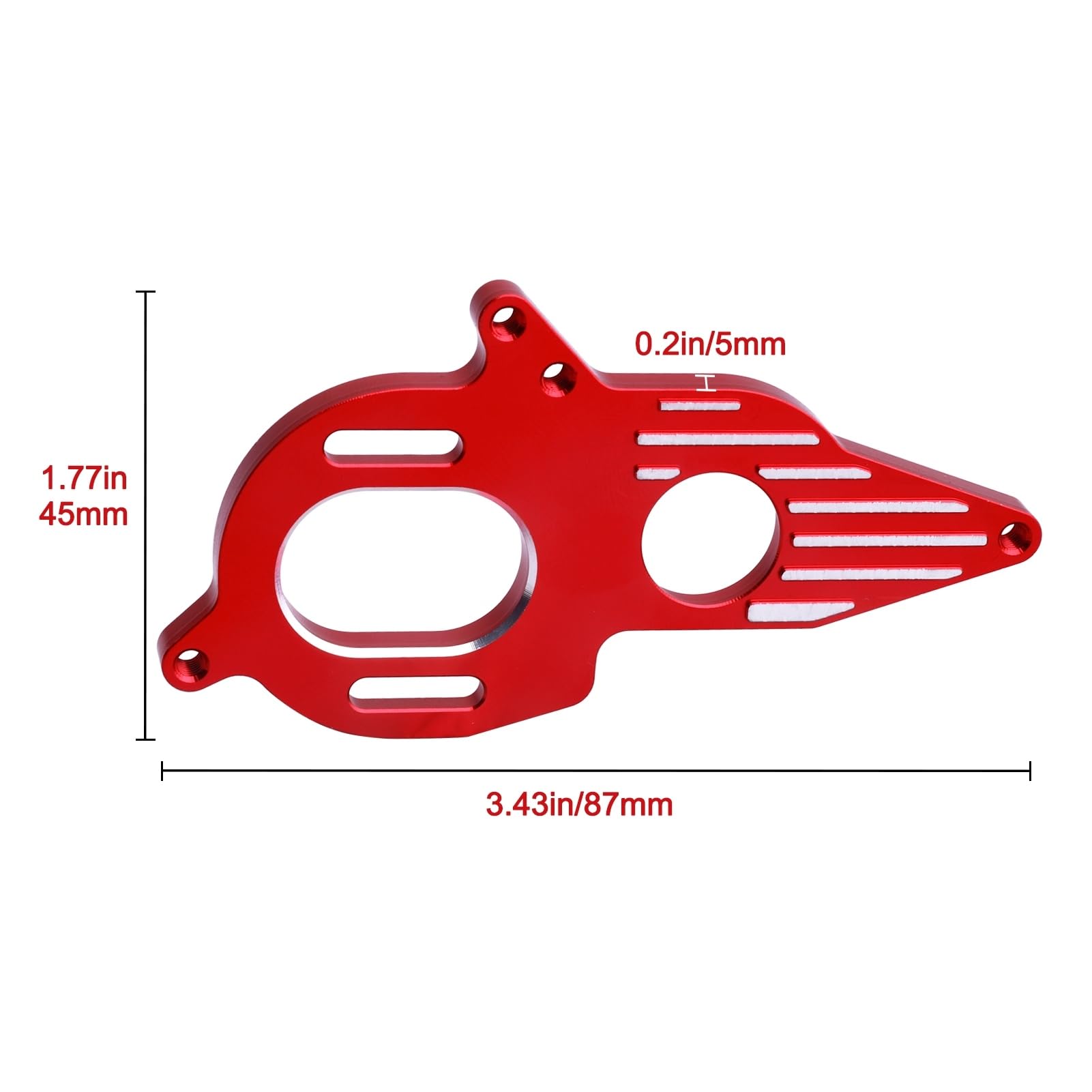 Aluminum Adjustable Motor Mount Plate Adapter for 1/10 Arrma Granite Mega Typhon Big Rock Senton 3S & Kraton Outcast 4S (Red)