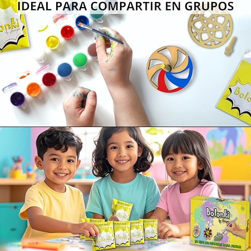 Miniatura 3 de Bolonki Kit 16 Peonzas Para Pintar, Para Detalle Cumpleaños Niños, Regalos Cumpleaños Niños Colegio, Detallitos Alumnos Primaria, Manualidades Niño, Ideas Regalitos Para Invitados, Relleno Piñata