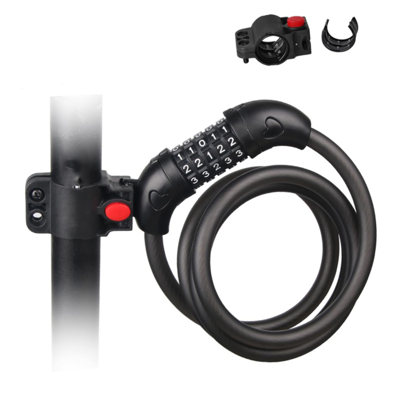 HANABASS Heavy Duty Cable Combination Lock for Bikes Theft Bike Lock with Resettable Code Sturdy and Durable for Bicycles Mountain Bikes Motorcycles