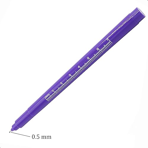 Miniatura 2 de 3 rotuladores quirúrgicos para piel, punta estéril profesional, para tatuajes, marcadores (0.020 in, 0.039 in) con regla de papel (2 cabezales