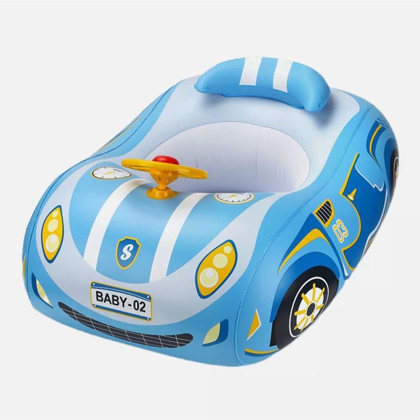 Image of Toddler Pool Float with Seat Boat Inflatable Ride-on Car for Kids Outdoor Toys