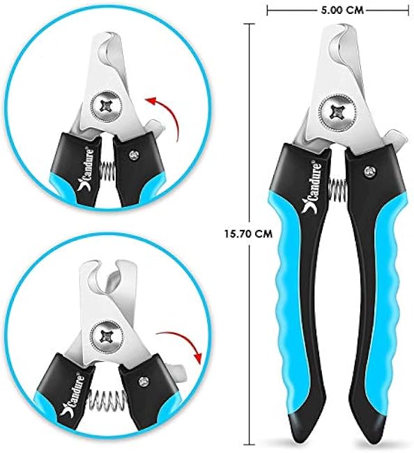Candure Dog Nail Clippers and Trimmer with Safety Guard to Avoid Over-Cutting Toe Nails Professional Grooming Pet Nail Clipper with Nail File for Small Medium-Large Breeds-29WAw3mG