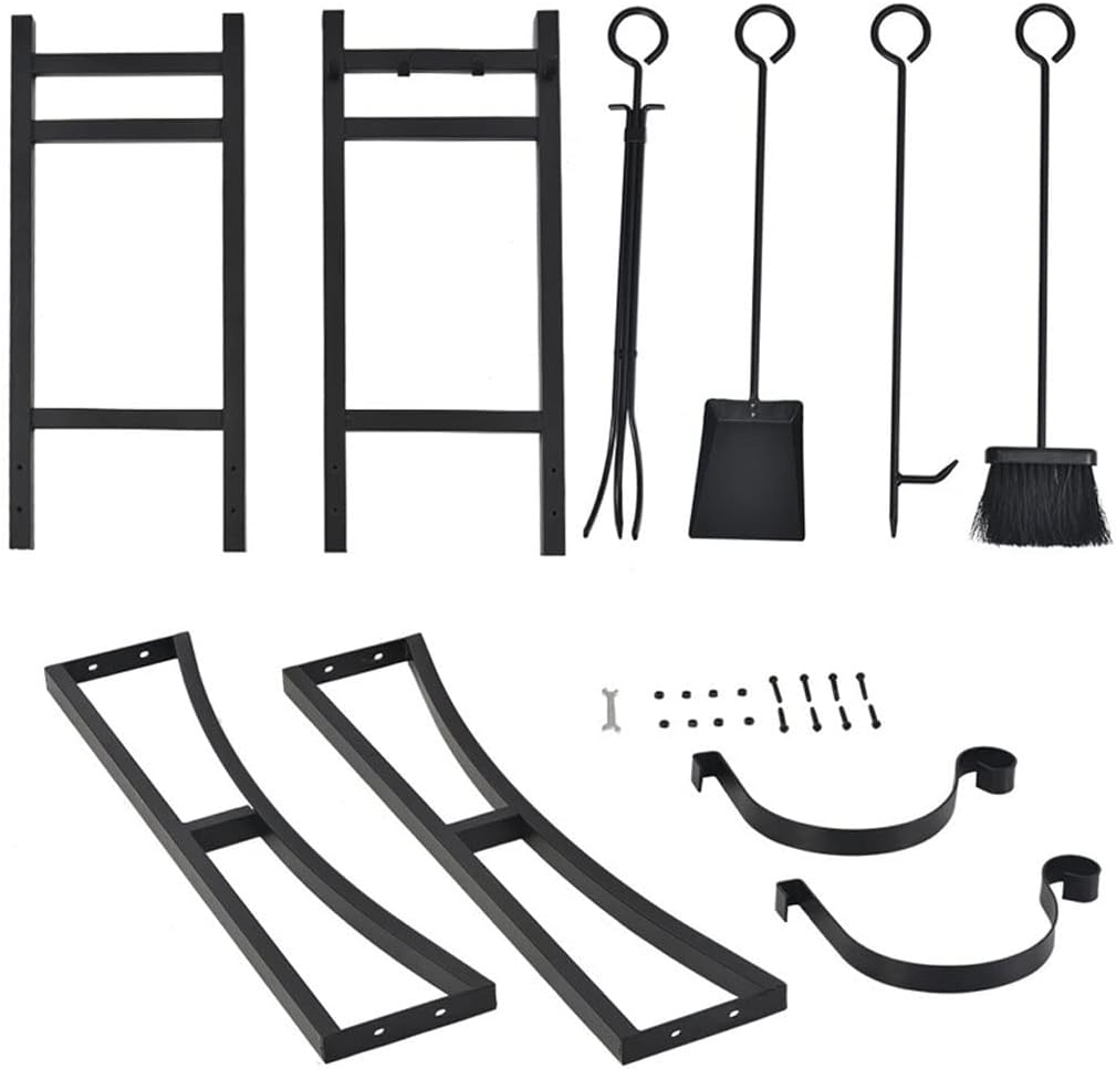 Outdoor Waterproof Log Store and Firewood Rack Combo Heavy Duty Indoor/Outdoor Wood Holder for Fireplace Tool Weatherproof Firewood Log Rack