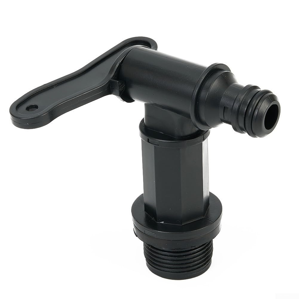 Motorhome Water Tank Drain Tap 3/4 Inch Thread For Caravan Camper RV Boat Black Plastic Waste Water System Component Caravan Waste Water Valve