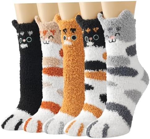 Fuzzy Socks for Women Fluffy Cozy Slipper Socks Fall Halloween So...