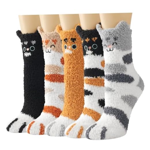 Horuru Cat Fuzzy Socks for Women，Cats Birthday Gifts Her Christmas Socks