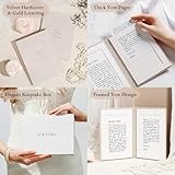 Premium Velvet Hardcover Wedding Vow Books Set of 2 (5.9” x 8.3”) with Display Frame - Insert & Frame Your Written Vows - Gold Foil Lettering - “To My Wife” & “To My Husband” - Includes Keepsake Box