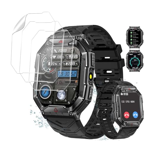 �y4���Z�b�g�zFor Vezuoco-KR82 �X�}�[�g�E�H�b�` 2.1�C���` �t�B���� �ی�t�B���� �yNOUKAJU�z �ی�t�B���� TPU���f�� ���h�~ �����ߗ� �w��h�~ �����ȒP �ɔ� �������� �t�B���� Smart Watch 2.1�C���` ��