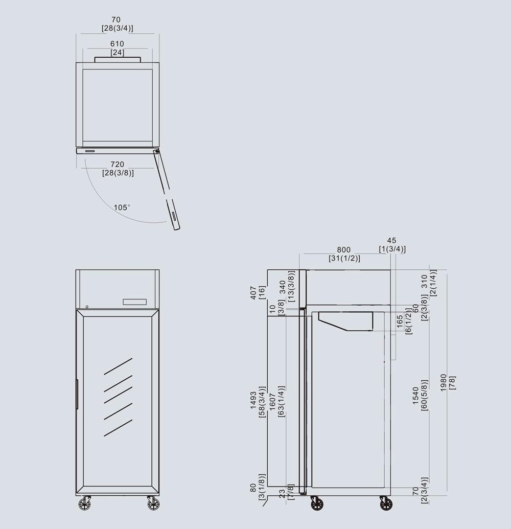 Atosa Frigo Vitré Professionnel 670 Litres Tropicalisé