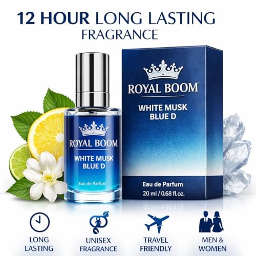 Image of White Musk Eau De Parfum Perfume for Men & Women | 6 HR Long Lasting Premium Fragrance Spray, Daily Wear Scent (10, Amber)
