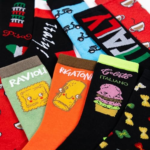Image of Tipi Toe Women's Fun Patterned Dress Socks, 12-Pack Lightweight Colorful Crew Socks, Casual Novelty Assorted Designs