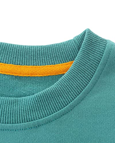 Toddler Boy's Cotton Crewneck Sweatshirt Long Sleeve Casual Pullover Shirts(Blue Rainbow, 5T) #TOP2