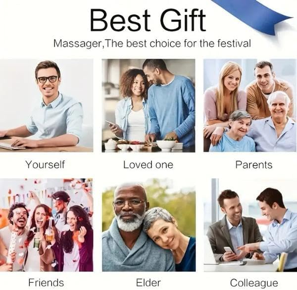 Miniatura 8 de Shiatsu Masajeador de cuello y espalda con calor, almohada de masaje de tejido profundo 4D para aliviar el dolor, relajación de hombros y músculos,