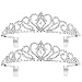 Pixnor 2Pack Princess Tiara with Comb, Crystal Rhinestones Wedding Bridal Tiara Headband