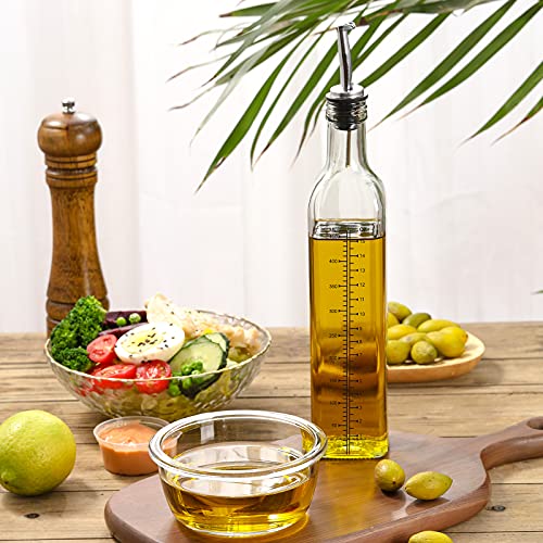 Aozita 17Oz Glass Olive Oil Dispenser Bottle - 500Ml Clear -Oil & Vinegar Cruet With Pourers And Funnel - Olive Oil Carafe Decanter For Kitchen #TOP7