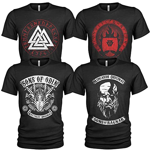 Lot de 4 t-shirts Dieu nordique Odin Cover