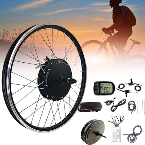 Kit de conversión de bicicleta eléctrica, motor de cubo de rueda trasera con pantalla LCD para reequipamiento de bicicletas eléctricas