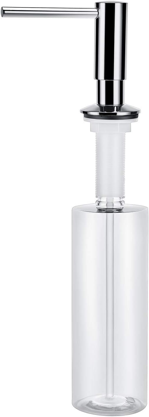 Samodra Brass Sink Soap Dispensers with 17 OZ Bottle Built in Design Refill from The Top （Chrome