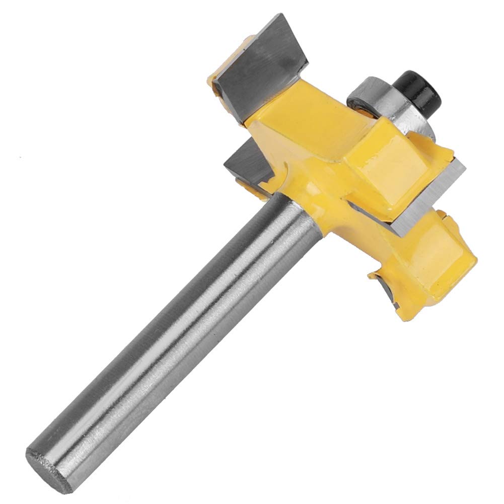 YWBL-WH 4-Blade Cemented Carbide Router Bit, Planing Bottom Cleaning Cutter, Woodworking Milling Cutter Tool ( 4-Blade T Slot Router Bit 6x3/8), Milling Cutter