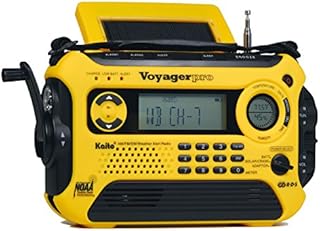 Kaito Voyager Pro KA600 Digital Solar Dynamo Crank Wind Up AM/FM/LW/SW & NOAA Weather Emergency Radio with Alert, RDS & Smart Phone Charger, Yellow