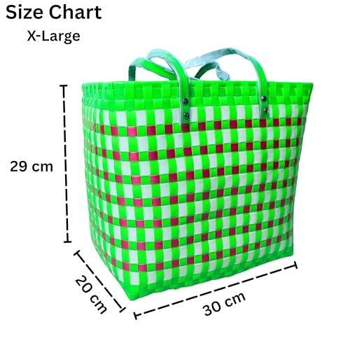 Image of Hand Made Multipurpose Plastic Basket with Lid | Eco-Friendly, Washable, Rust-Free Storage Basket for Kitchen, Picnic, Toys, Travel, Office | Lightweight | Polypropylene | COMBO 3, SET of 3 (XL-L-M)