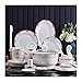 Zestaw obiadowy, specjalny zestaw obiadowy do restauracji, ceramiczny zestaw zastawy stołowej, 60-częściowy zestaw w stylu europejskim, wykwintny talerz kuchenny i zestaw misek (rozmiar: 60 sztuk otwa